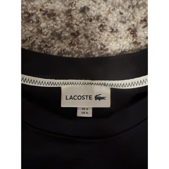 Lacoste Men's Varsity Blue Cotton Blend Tennis Sweater 80s Vintage, Sz S - Picture 2 of 8